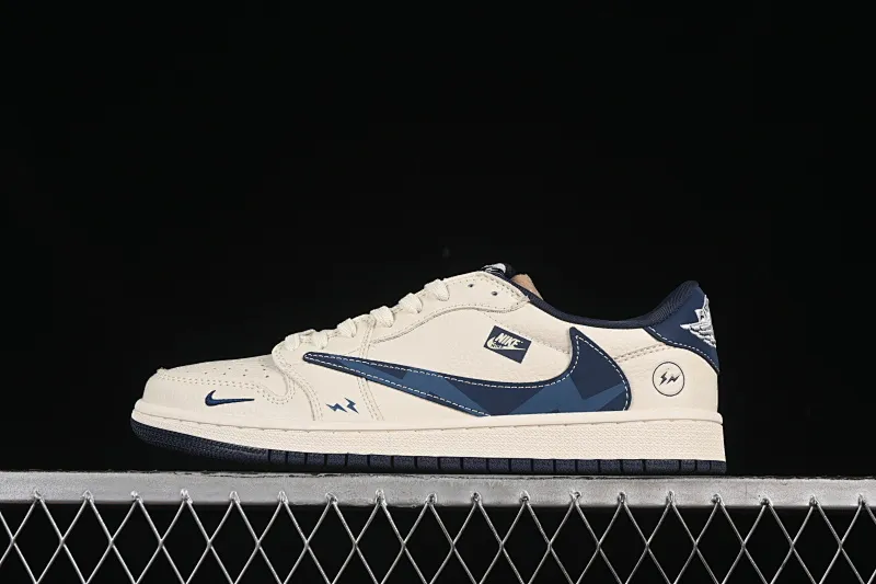 All categories Air Jordan Jordan series basketball shoes Air Jordan 1 Low High-end customized low-top sneakers Travis Scott x Fragment Design x Air Jordan 1 Low OG SP AJ1 Lightning joint Lightning blue hook Low-top cultural casual sneakers LD2025-022
